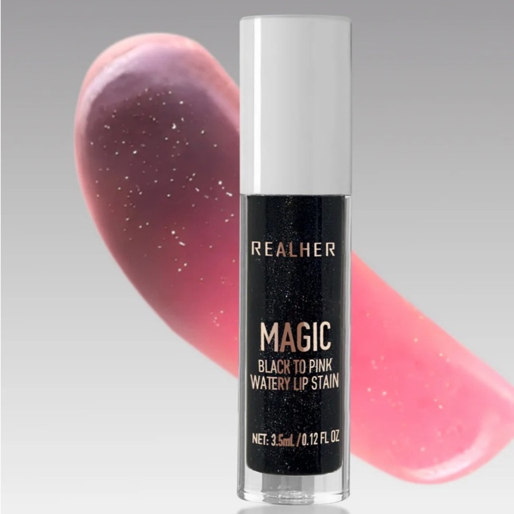 REALHER CREATE YOUR MAGIC BLACK TO PINK WATERY LIP STAIN